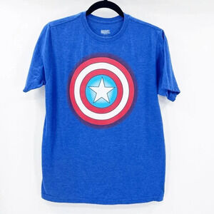 Marvel Kids Unisex Blue Captain America Graphic T Shirt Size 2X